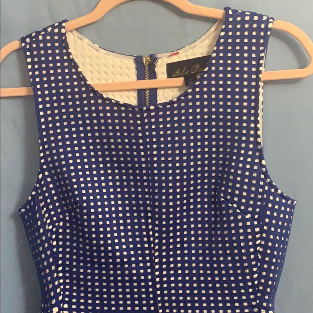 Blue Rair 100% Polyester Dress, Size L NWOT